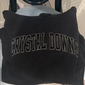 crystal down hooded sweatshirt
